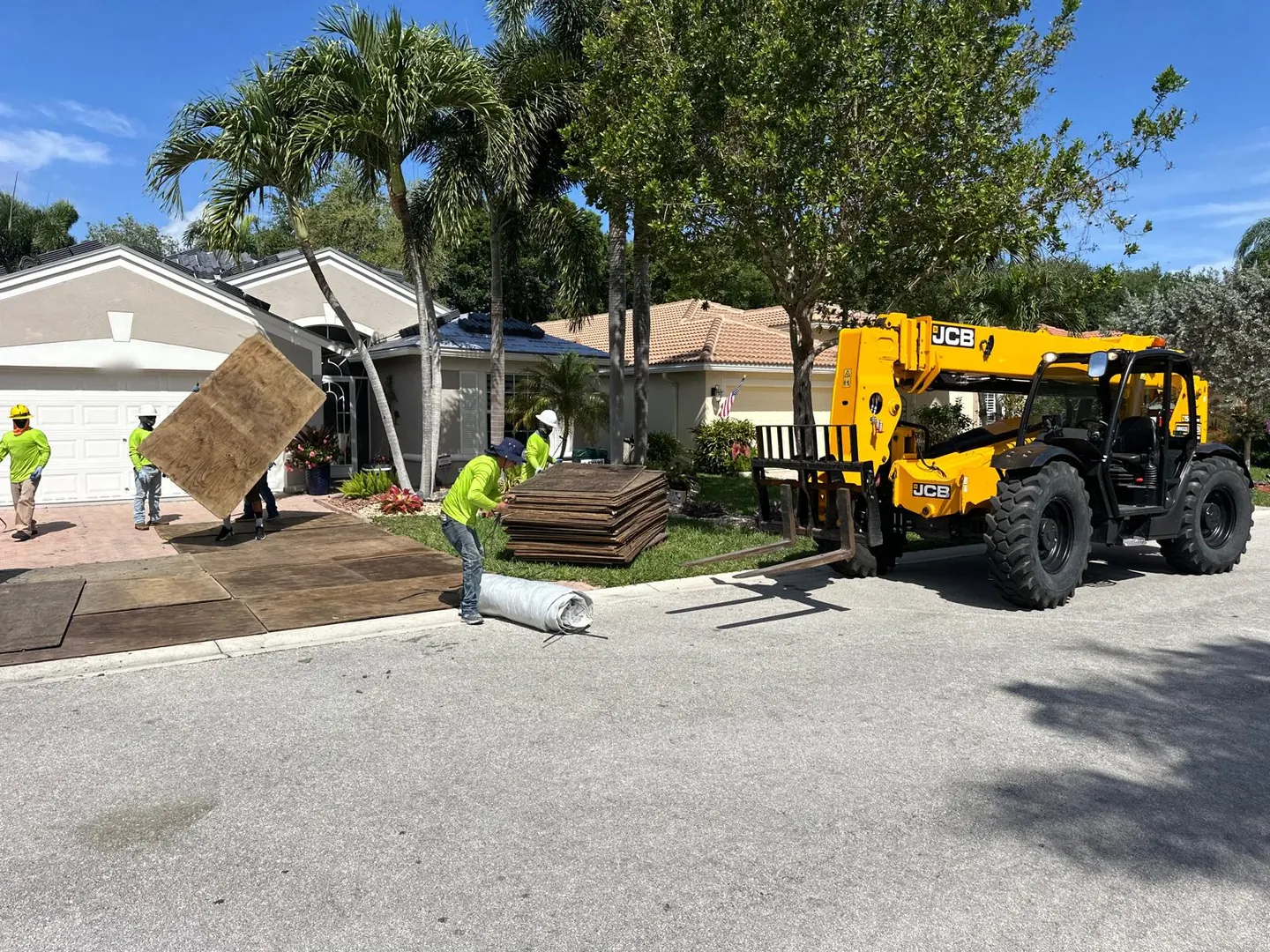 Driveway protection prepared for MMJ heavy equipment